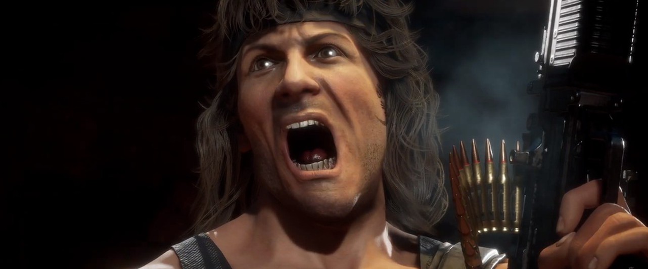 Геймплей и фаталити Рэмбо из Mortal Kombat 11