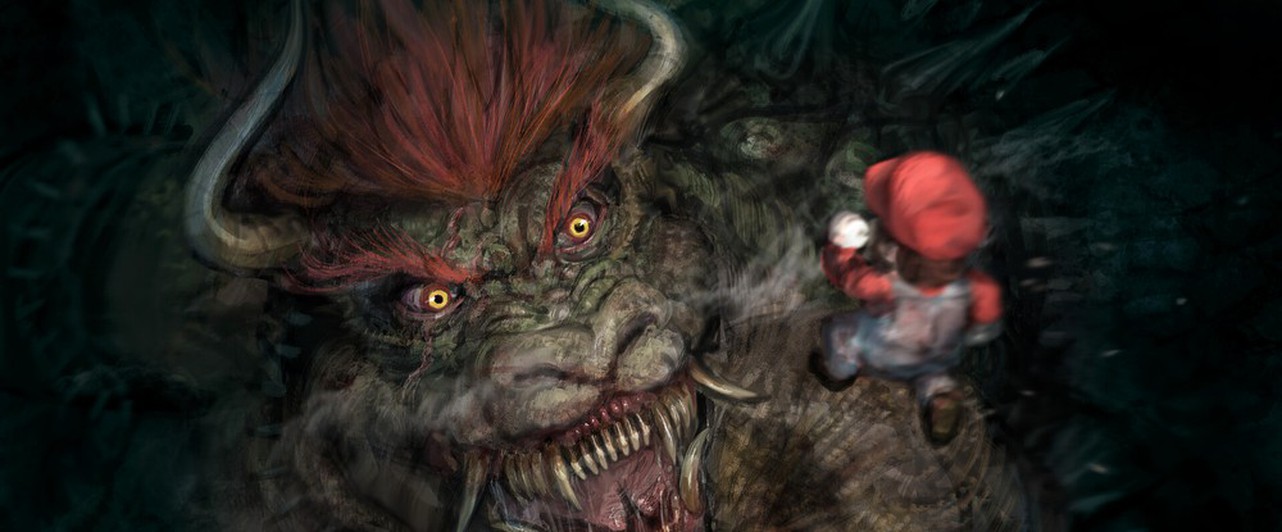 Художник объединил вселенные Mario и Bloodborne