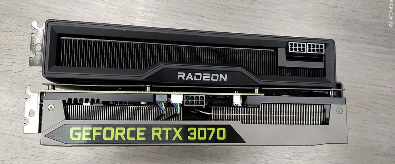 Фото: GeForce RTX 3070 вместе с Radeon RX 6800 XT