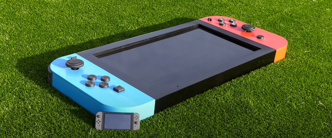 Инженер собрал огромную Nintendo Switch для детской больницы