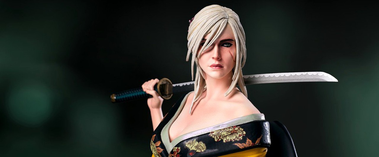 CD Projekt показала фигурку Цири и кицунэ до встречи с демоном