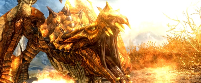 Битва сотни драконов с тысячей лучников в ремастере The Elder Scrolls 5: Skyrim
