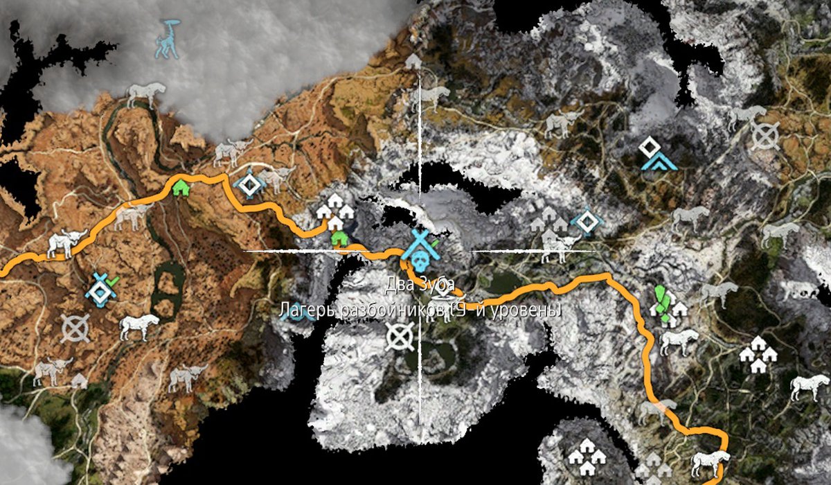 Horizon zero dawn карта со всеми обозначениями