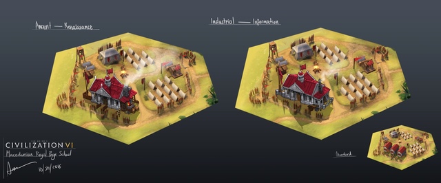 Рассматриваем концепт-арты построек и районов Sid Meiers Civilization 6