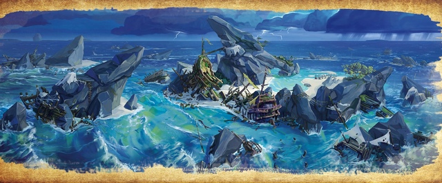 Пираты, кораблекрушения, кракен и свинка на концепт-артах Sea of Thieves