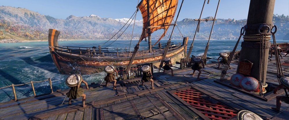 Как уничтожить спартанский корабль assassins creed odyssey