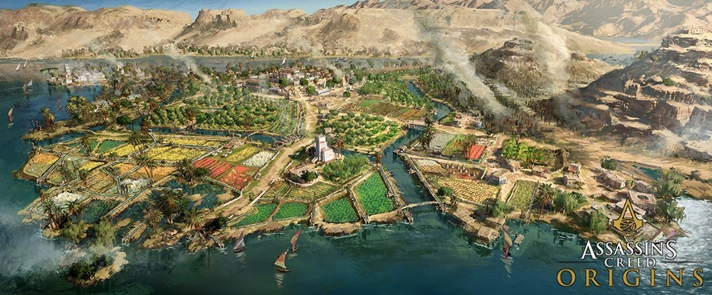 Assassins Creed Origins: концепт-арты поселений, морских сцен и оазисов