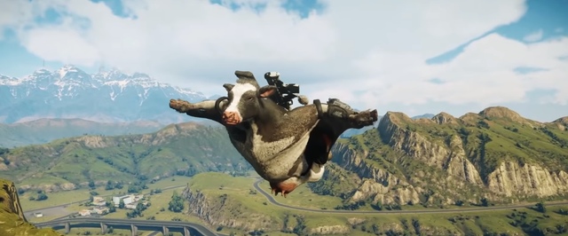 Летающая корова: в Just Cause 4 есть пушка, превращающая всех в животных