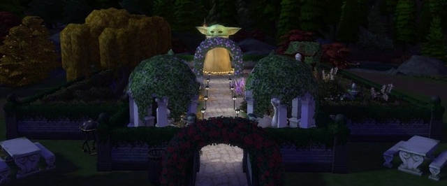 В The Sims 4 построили огромное святилище «маленького Йоды»