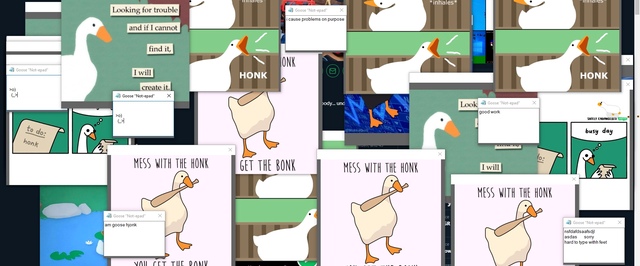 Гуся из Untitled Goose Game перенесли в Windows. Он пачкает экран, оставляет послания и пытается украсть курсор