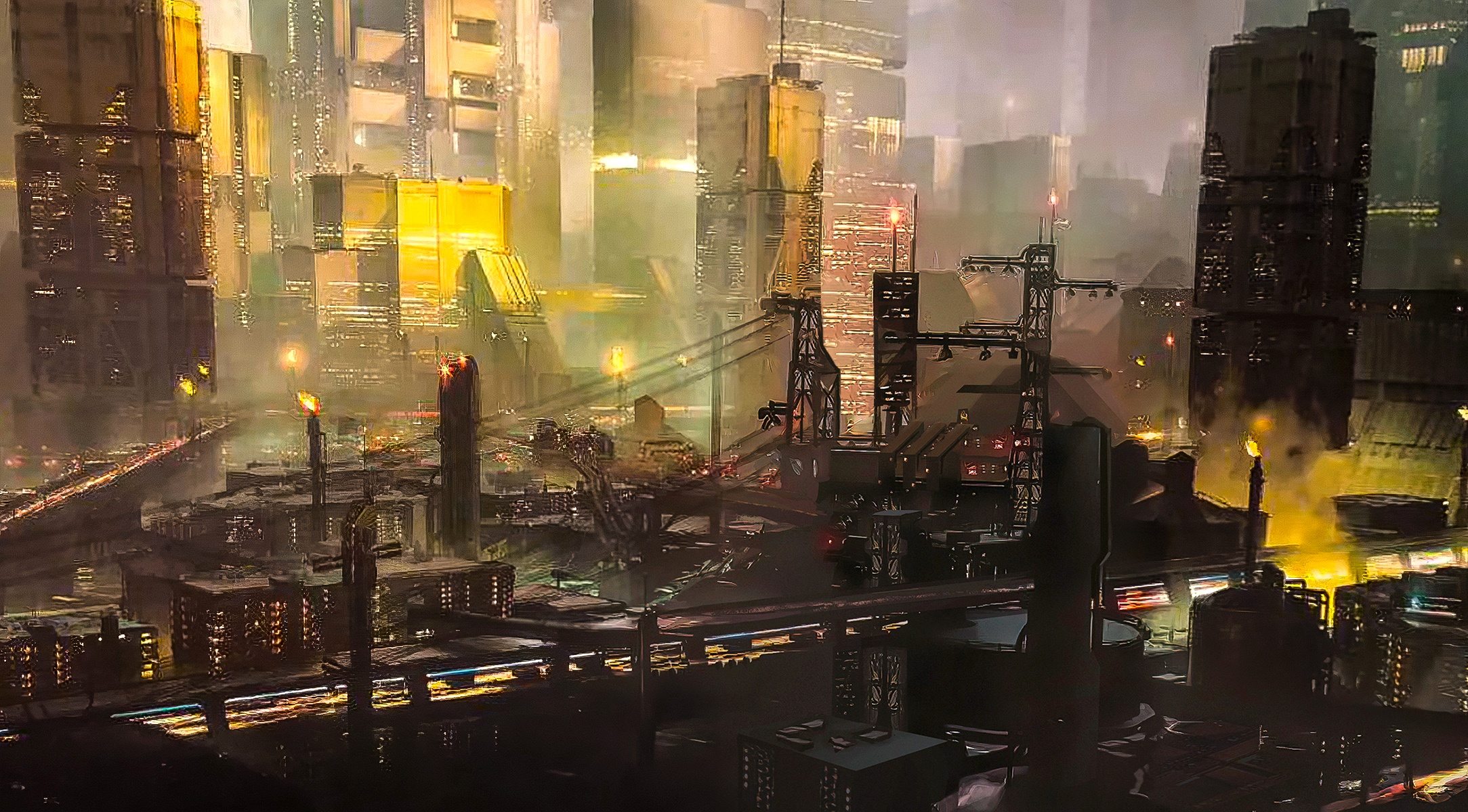 Ночной город Найт Сити Cyberpunk 2077