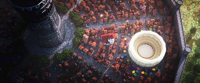 В Minecraft воссоздали город-лабиринт из аниме «В подземелье я пойду». Стройка заняла 2 месяца