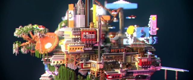 В Minecraft построили город на голове гиганта