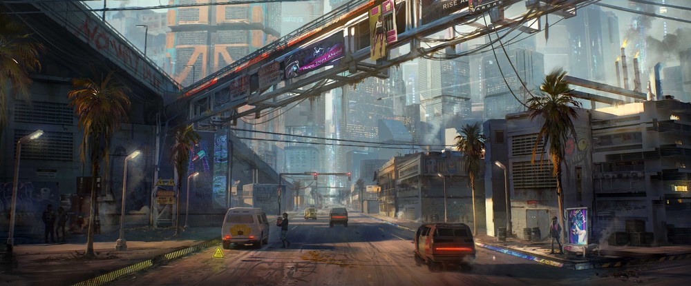 Концепты Cyberpunk 2077: Найт-Сити, его районы и жители