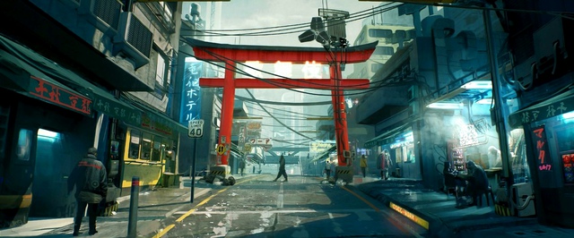 Японский квартал Найт-Сити на скриншотах Cyberpunk 2077
