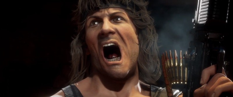 Геймплей и фаталити Рэмбо из Mortal Kombat 11