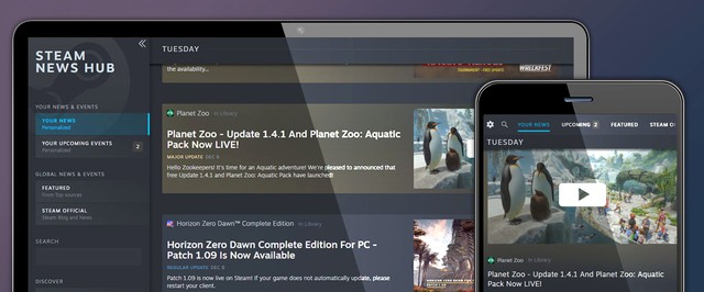 В Steam полноценно заработал новостной центр