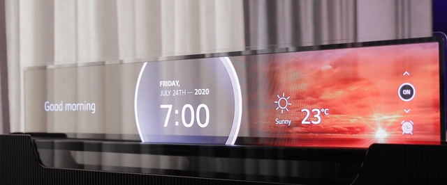 CES 2021: LG показала кровать с полупрозрачным телевизором, гибкий игровой экран и маленькую OLED-панель
