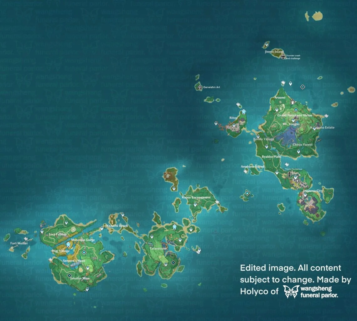 Карта морских грибов геншин импакт инадзума
