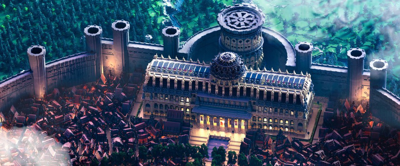 В Minecraft вручную построили огромный город с 3000 полноценными зданиями: фото
