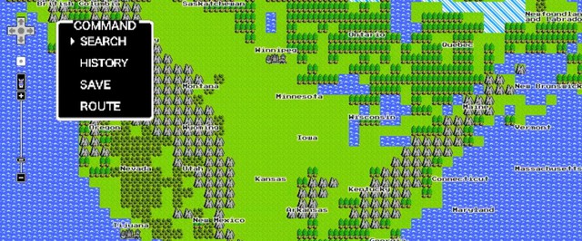 Карты Google портировали на NES: получилась почти Civilization