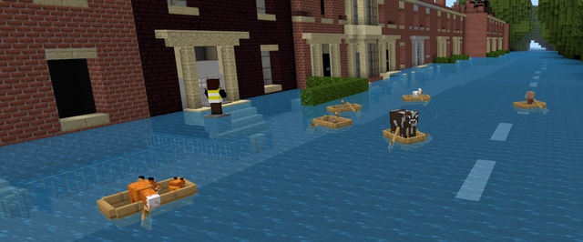 Microsoft воссоздала в Minecraft город: с его помощью детей научат бороться с наводнениями