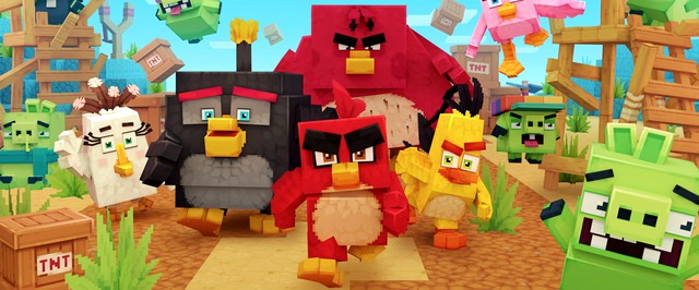 Для Minecraft вышло дополнение Angry Birds — с огромной рогаткой и свиньями
