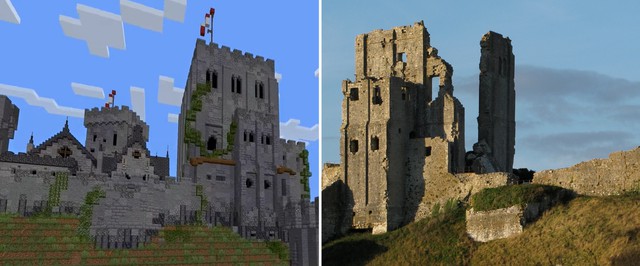 Фотообои Minecraft замок на острове