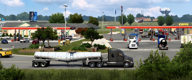 Кадры Оклахомы из American Truck Simulator: стоянки грузовиков