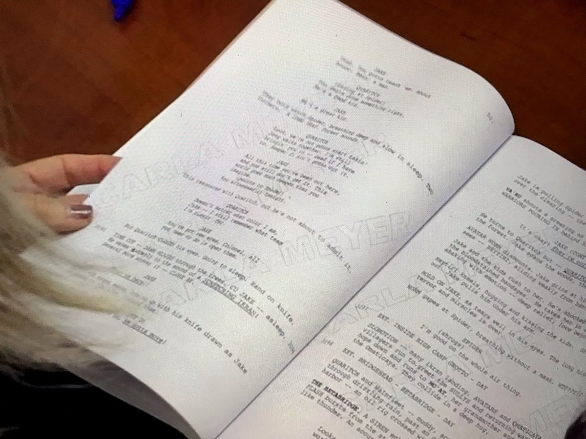 A fragment of the script "Avatar 3" was noticed in a documentary about "Avatar 2" - and immediately studied