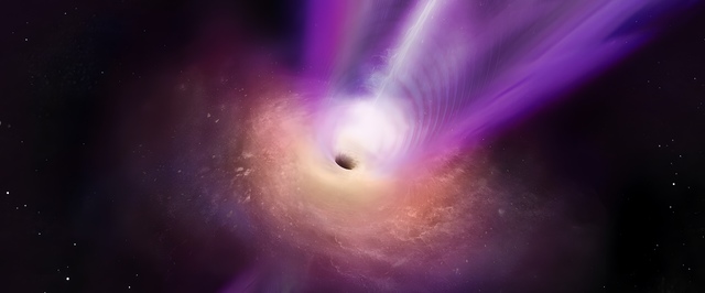 Черная дыра со струей-«тентаклями»: фото