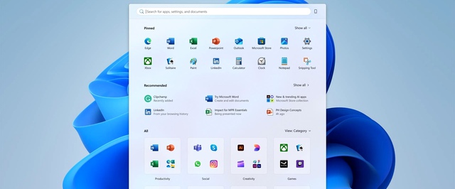 Фото: ранние версии «Пуска» в Windows 11