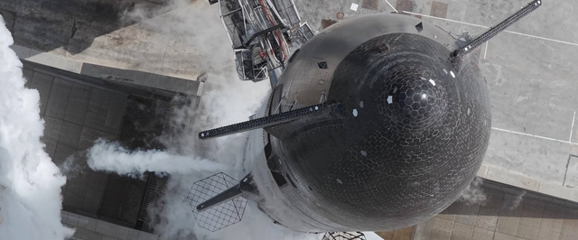 Фото: Starship V3 заправляют при подготовке к первому старту